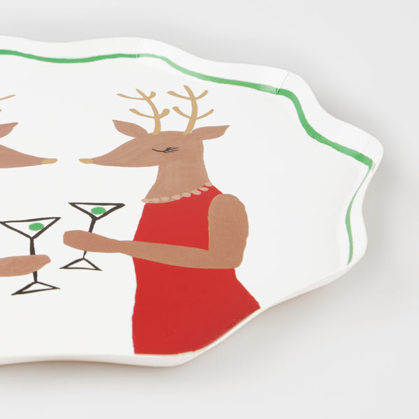 Our Christmas reindeer plates are perfect for a Christmas meal or Christmas cocktail party. Image2
