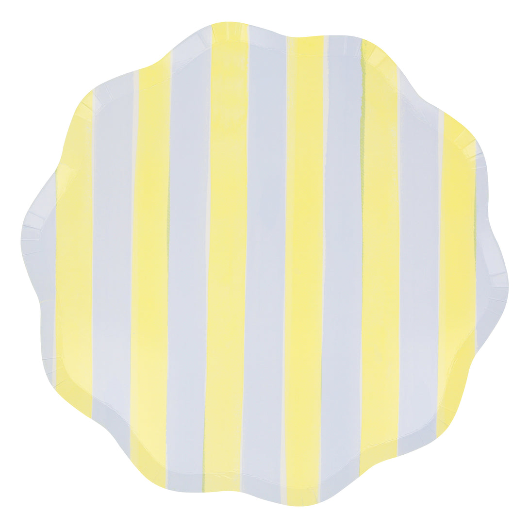 Our paper dinner plates, with stylish pastel stripes, are ideal as dinner plates for any special party.