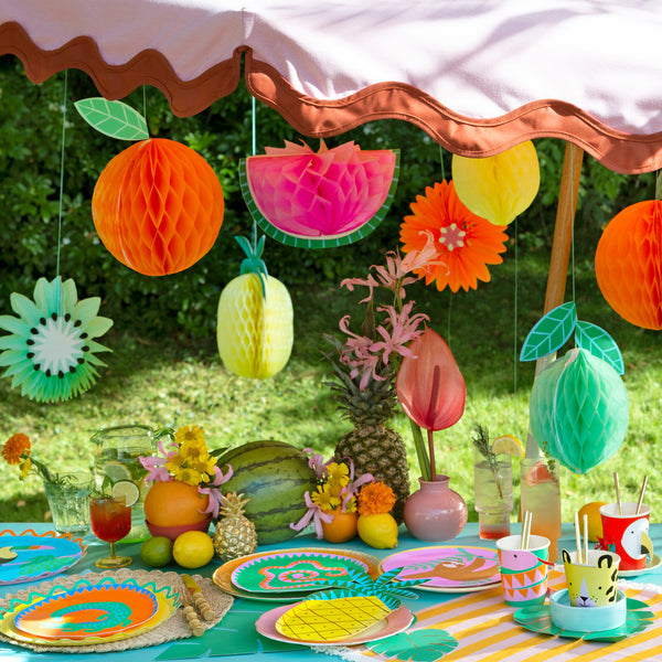 Our large paper fruits are the perfect tropical party decorations, hang the pack of seven together or separately for a statement effect. Image2