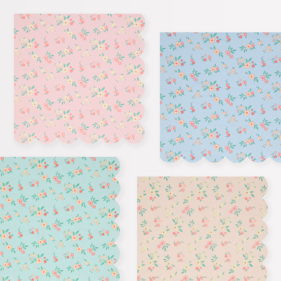 Our floral napkins, in a large size, are the ideal paper napkins for any special party or meal.