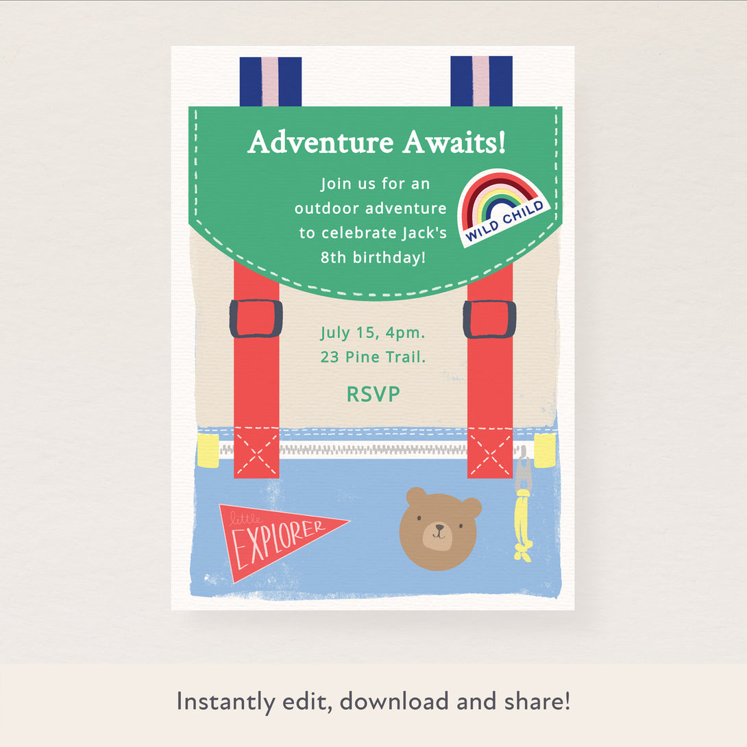 Outdoor Adventures Download & Print Invitation