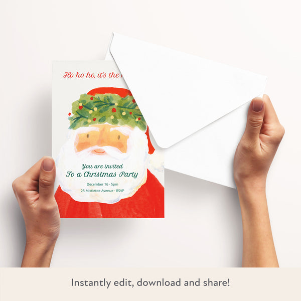 Christmas Large Santa Download & Print Invitation Image3