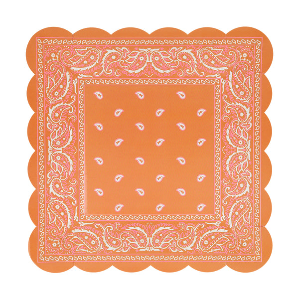 Add to your western theme party with our stunning paper plates in the shape of bandanas. Image4