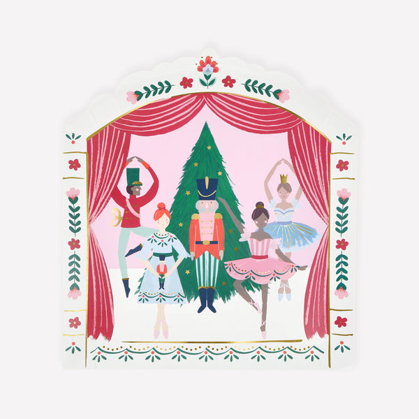 Enjoy a Nutcracker Ballet Christmas with our paper plates, cups, napkins, crackers and garland, all featuring iconic Nutcracker characters.