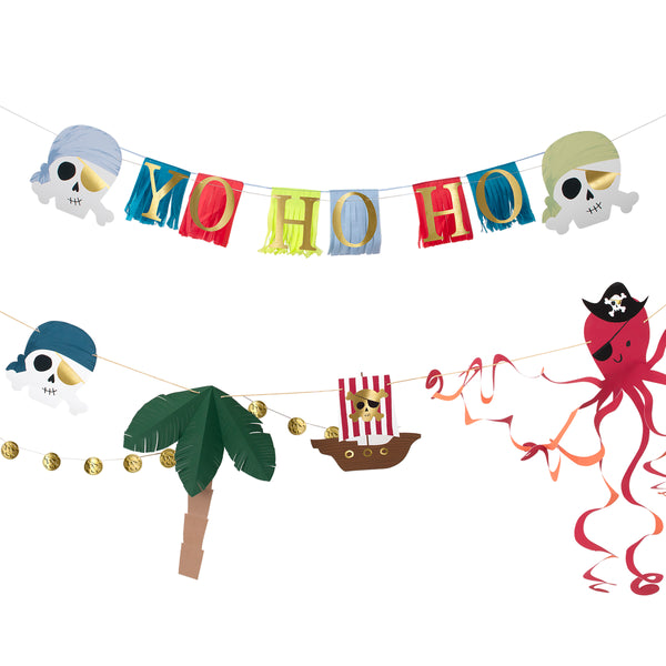 Make your pirate birthday party fun with our pirate garland, pirate hats, pirate paper plates, cups and napkins and party bags.  Image2