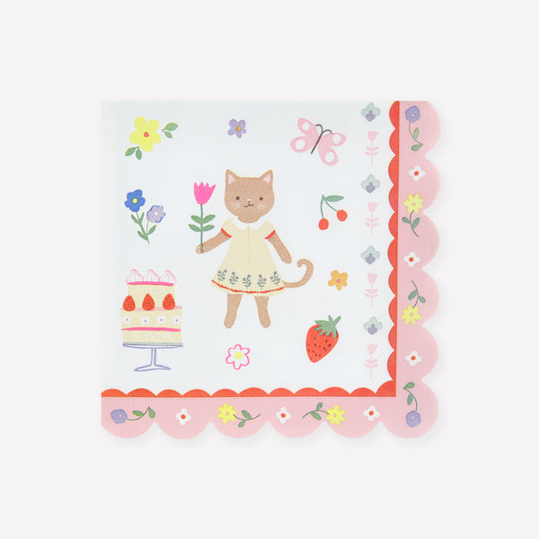 Our kitten club party set features tableware and party bags for eight, party garlands and candles, perfect for a folk themed look. 