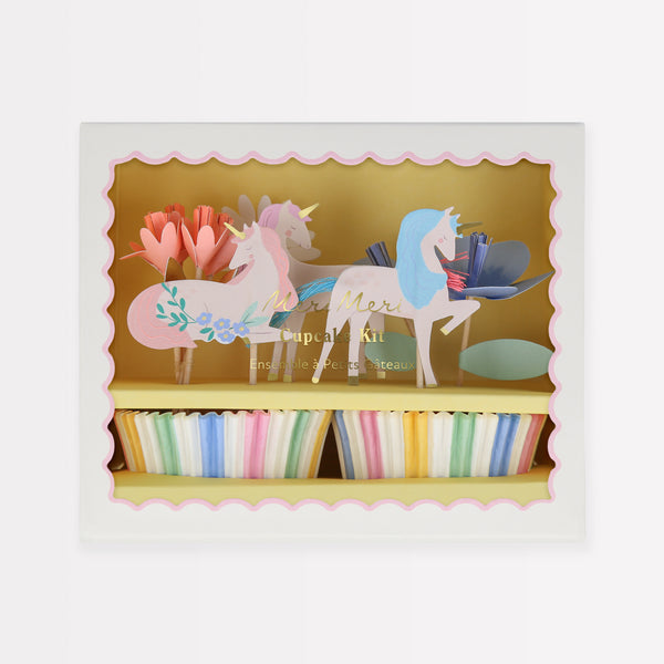 Our unicorn cupcake toppers and striped cupcake cases are perfect for a unicorn or princess party. Image2