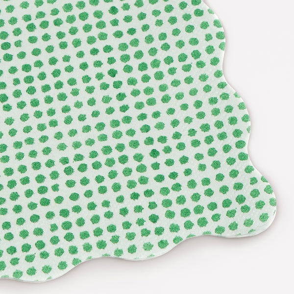 Our Christmas paper napkins, in a small size, feature Molly Mahon block print designs in seasonal colours with wavy edges for a stylish look. Image3