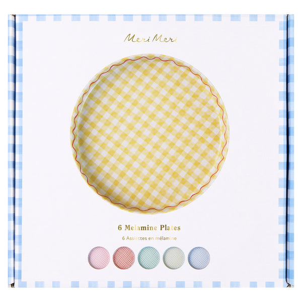 Our large reusable plates have a pretty gingham print design in six cheerful colours, ideal for baby showers, picnics and birthdays. Image9