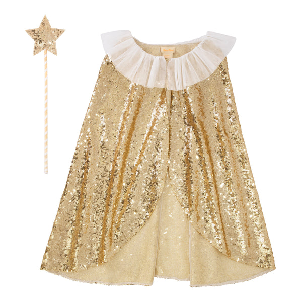 Gold Sparkle Cape Costume Image8