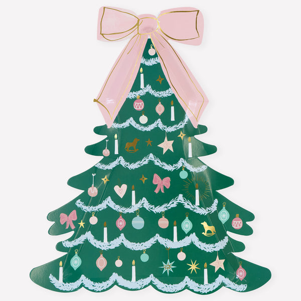 Our Christmas tree plates, made from heavyweight paper, feature an elegant design based on  New York City Ballet's The Nutcracker. Image1