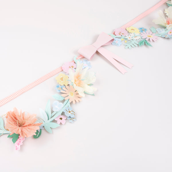 Our paper garland, featuring flowers and bows, is the perfect baby shower garland or Easter garland. Image3