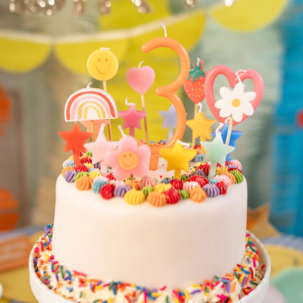Add decoration, and numbers, to a birthday cake with our number candles in soft colours. Image2