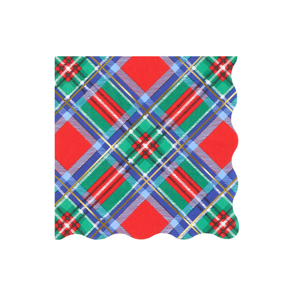 Our Christmas napkins, made from 3-ply paper, feature tartan designs in festive colours teamed with shiny gold foil touches for a stylish look. Image5