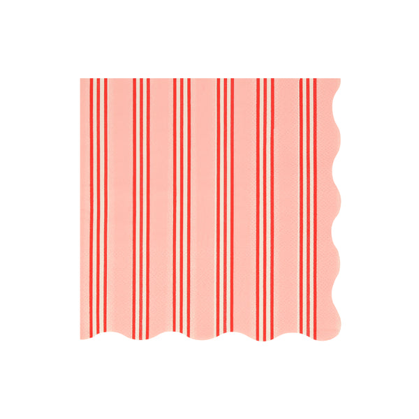 Our large striped napkins, in festive colours with scalloped edges, are perfect for all your Christmas meals. Image3