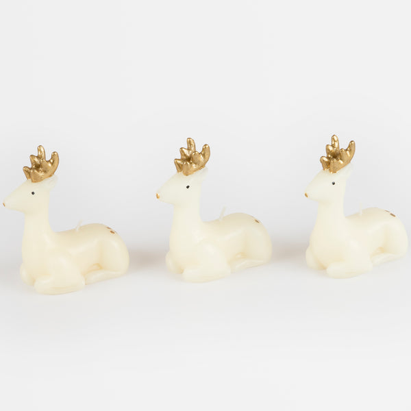 Our reindeer candles, with hand-painted gold details, make a great Christmas host gift. Image3
