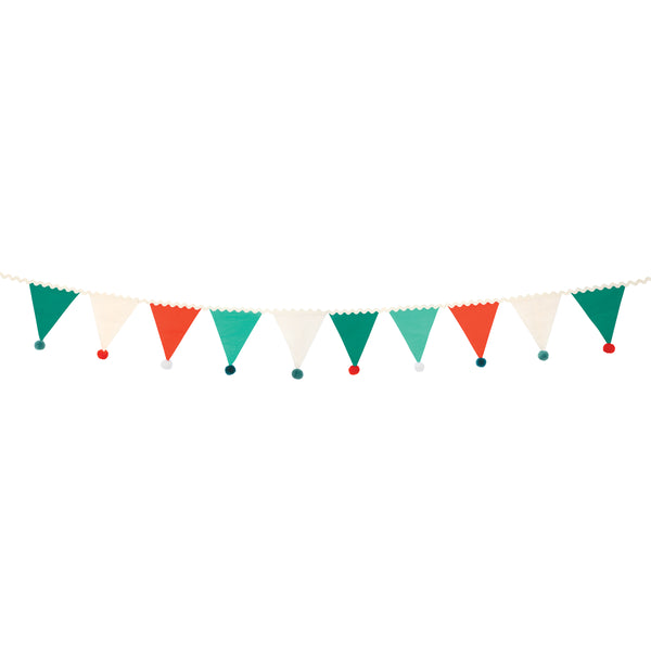 Add our fabric garland, with fun pompom details, to your Christmas party supplies as it makes an amazing and reusable decoration. Image4