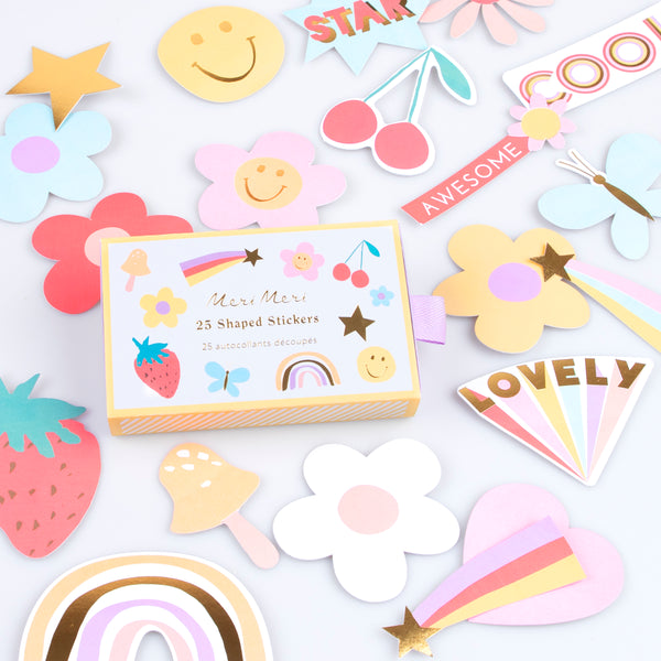 Our fun stickers are ideal as party bag gifts or for party activities, lots of colourful shapes ideal to stick in notebooks, posters or cards.