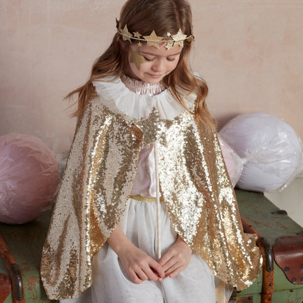 Gold Sparkle Cape Costume,Gold Sparkle Cape Costume Image1