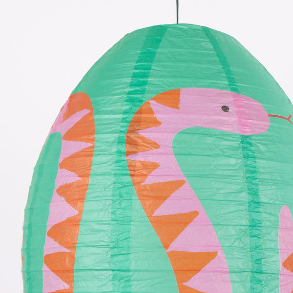 Our jungle party decorations include a set of three paper lanterns with a parrot, jaguar and snake design, perfect for a vibrant touch. Image3