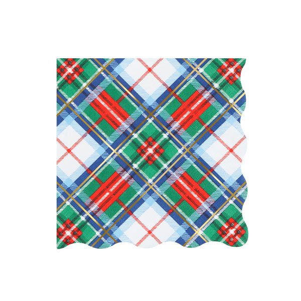 Our Christmas napkins, made from 3-ply paper, feature tartan designs in festive colours teamed with shiny gold foil touches for a stylish look. Image4