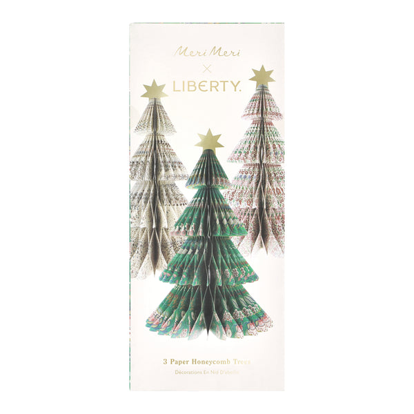 Our luxury Christmas trees, made from honeycomb paper with elegant Liberty floral and star print designs, are a wonderful 3D design. Image5