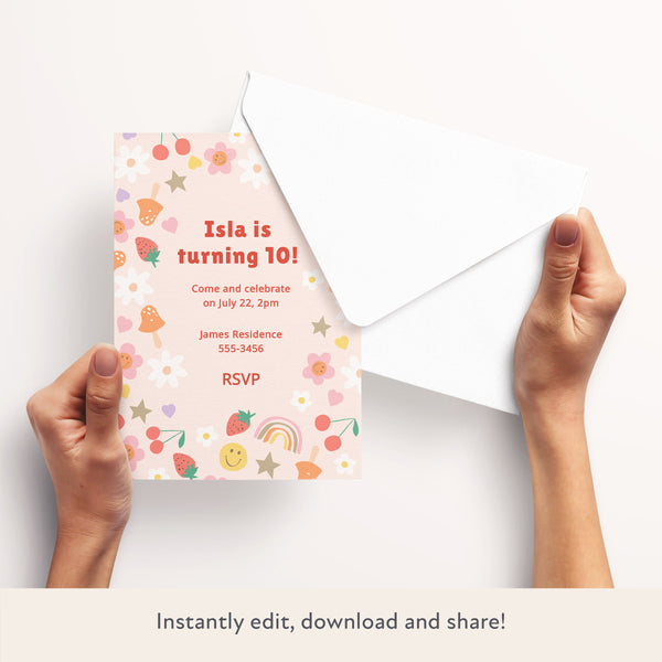 Happy Icons Download & Print Invitation