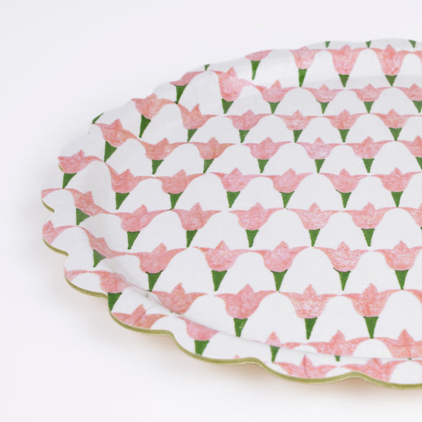 Our small wooden tray, made with birchwood veneer and a melamine coating, has a pretty Molly Mahon floral print. Image3