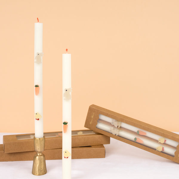 Our Easter candles, with handpainted details, make the perfect Easter decorations for your party table or mantel.