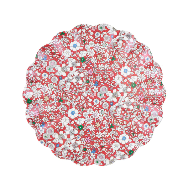 Our small Christmas melamine plates feature 8 Liberty floral print designs in red and green tones for a stylish look, year after year. Image5