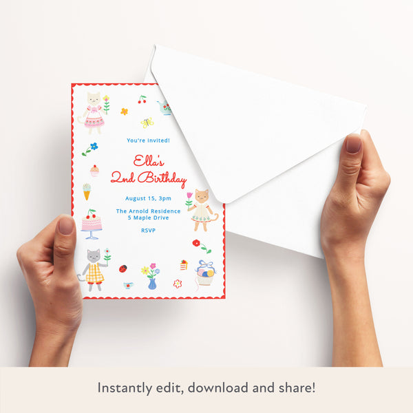 Kitten Club Download & Print Invitation Image3