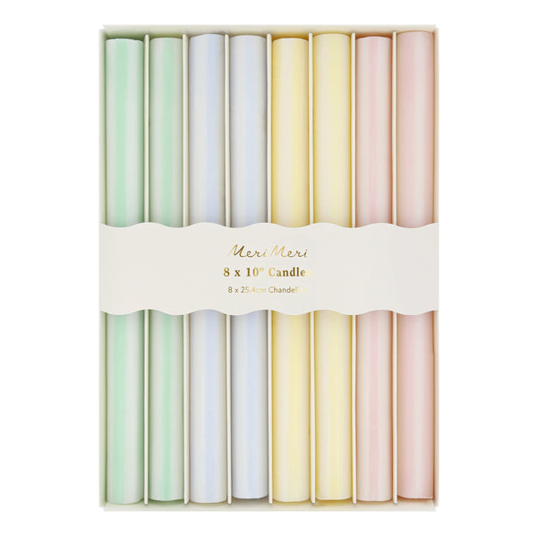 Our striped candles, with pastel stripes in pink, blue, yellow and green, make elegant table candles for any special party or meal. Image3