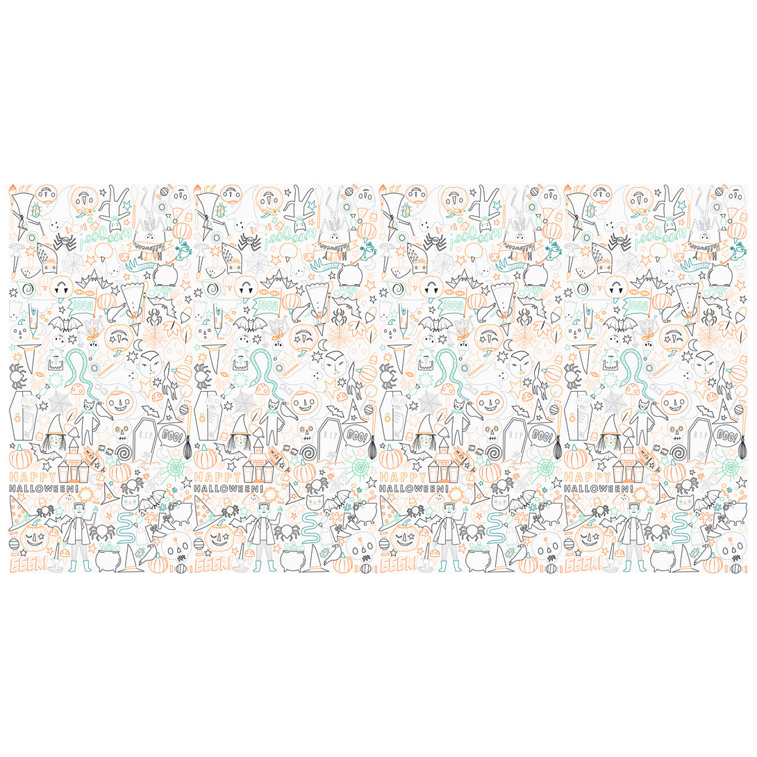 Our paper tablecloth, with colour in designs, is perfect for a kids' Halloween party. Image3