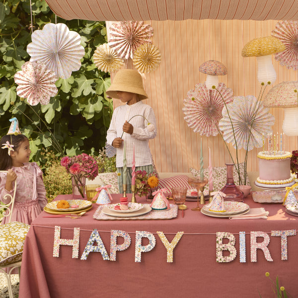 Our paper pinwheel decorations, with Liberty floral print patterns, are perfect as baby shower decorations and for all parties for all ages. Image2