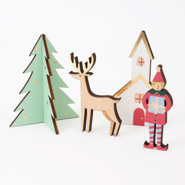 Build a Christmas village scene with our wooden advent calendar, to create a beautiful wooden Christmas decoration. Image3