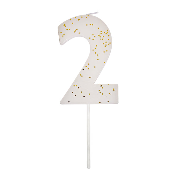 White Number 2 Candle,White Number 2 Candle Image1