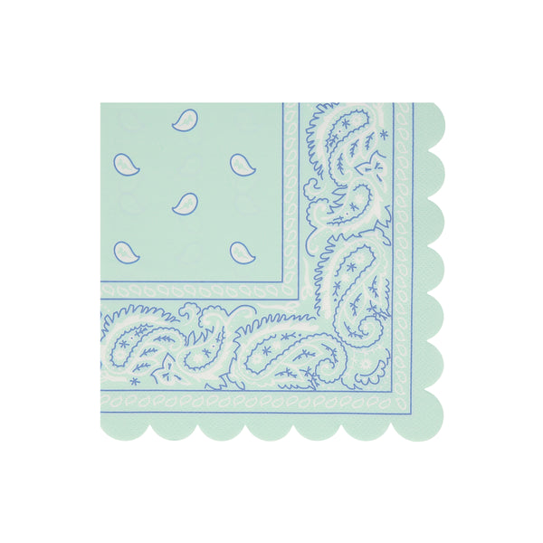 Our paper napkins, with a fun bandana design and 5 stunning colours, is ideal to add decoration to a Western birthday party or BBQ. Image4