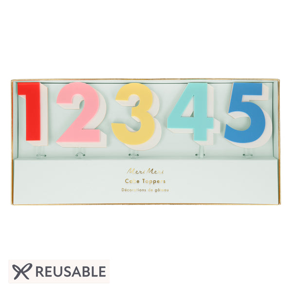 Rainbow Number Acrylic Toppers Image1