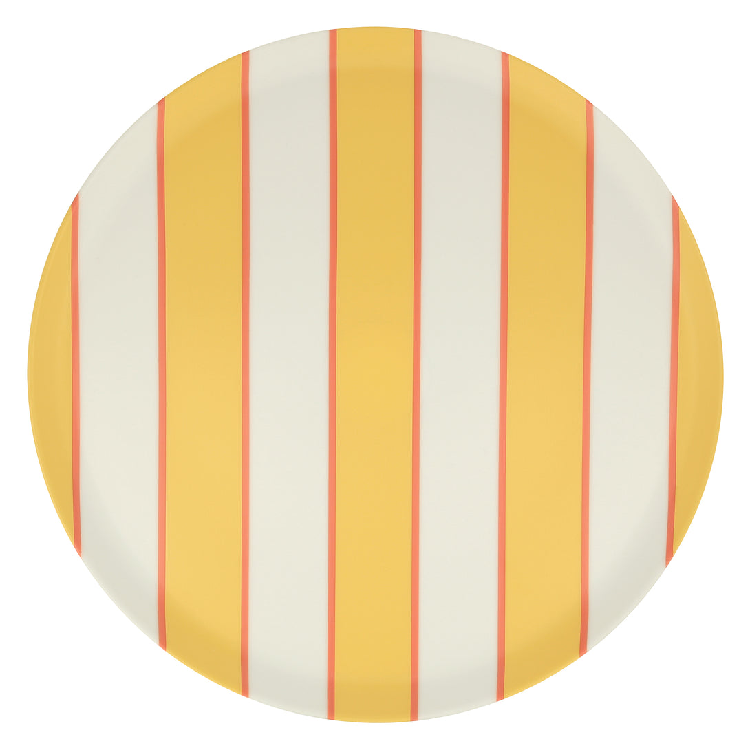 Our recycled plastic plates, with coloured stripes, are reusable for party after party.