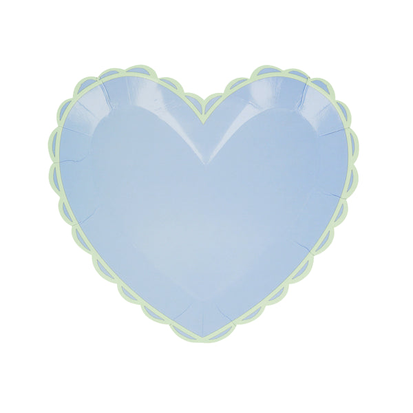 Our small plates, in heart shapes, feature a range of pretty pastel colours and a scalloped border. Image9