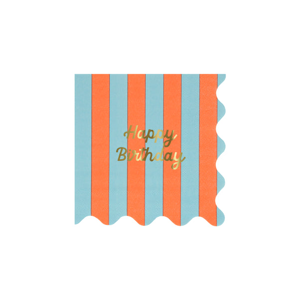Our birthday napkins feature stripes and gold foil for a fabulous effect, perfect to add to your birthday party supplies. Image8