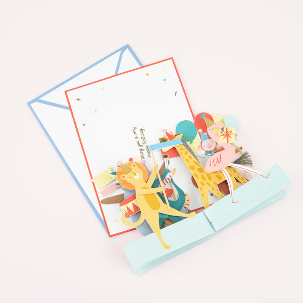 This birthday card for kids features cute animals, and makes an adorable birthday table decoration. Image3