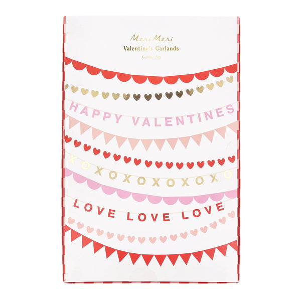 Fill your home with love with our special Valentine's Day decorations of a set of 10 paper garlands with different designs and colours. Image3