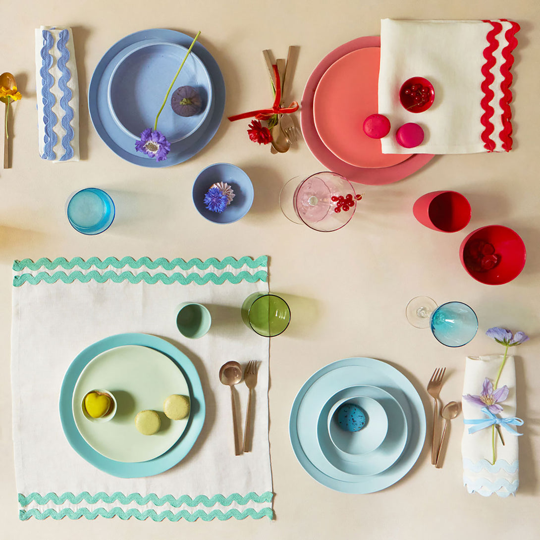 Our linen napkins are designed as reusable napkins, and have ric rac details.