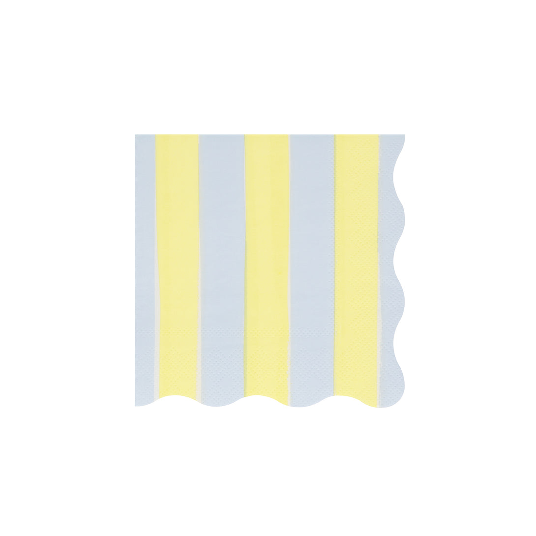 Our striped small napkins in pastel colours are perfect as cocktail napkins and paper napkins for picnics or garden parties.