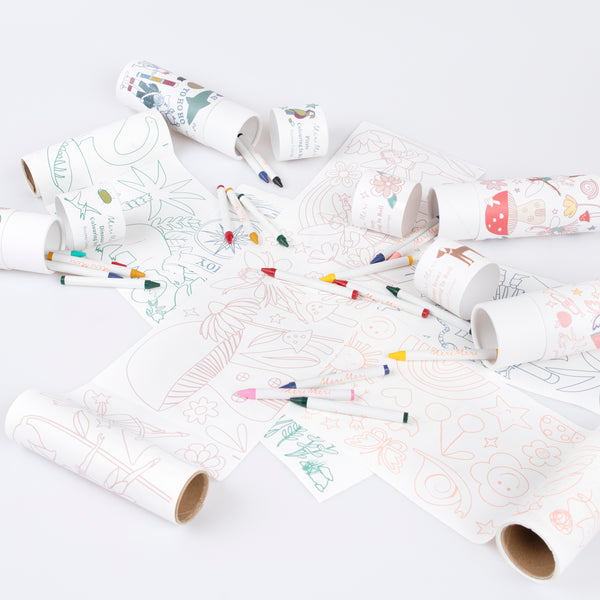 If you're looking for creative fun on the go for your kids then you'll love our colouring roll with crayons, a great party gift too. Image3