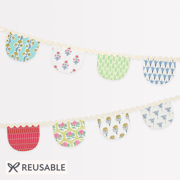Our fabric garland is a reusable garland for party after party, or as a wall hanging for all year. Image1