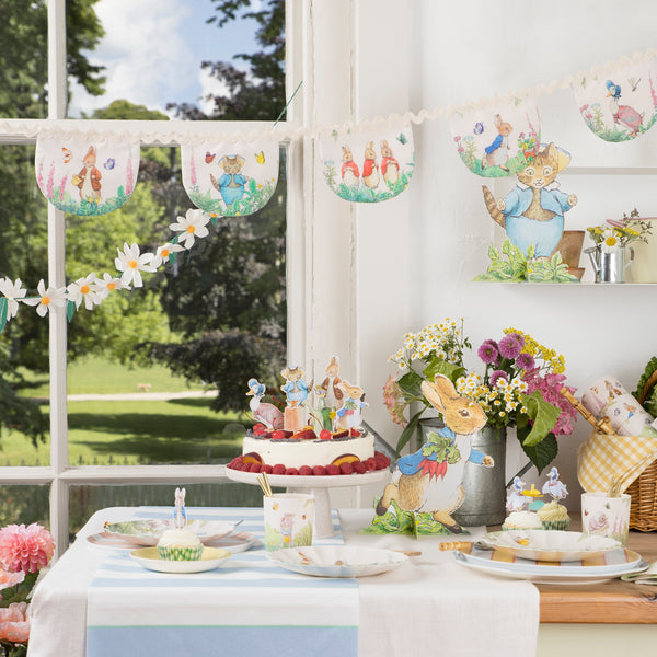 Our Peter Rabbit garland, crafted from fabric, is perfect as a baby shower garland or first birthday garland. Image2