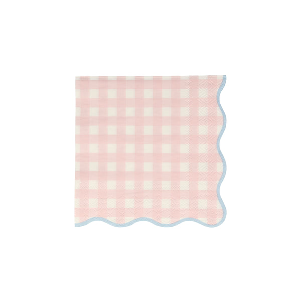Our paper napkins with a gingham print and scalloped edge will look amazing on your party table. Image5