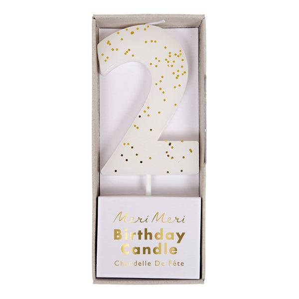 White Number 2 Candle Image2